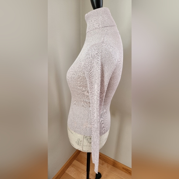 MANGO periwinkle, light purple turtleneck with metallic thread S - Picture 3 of 7